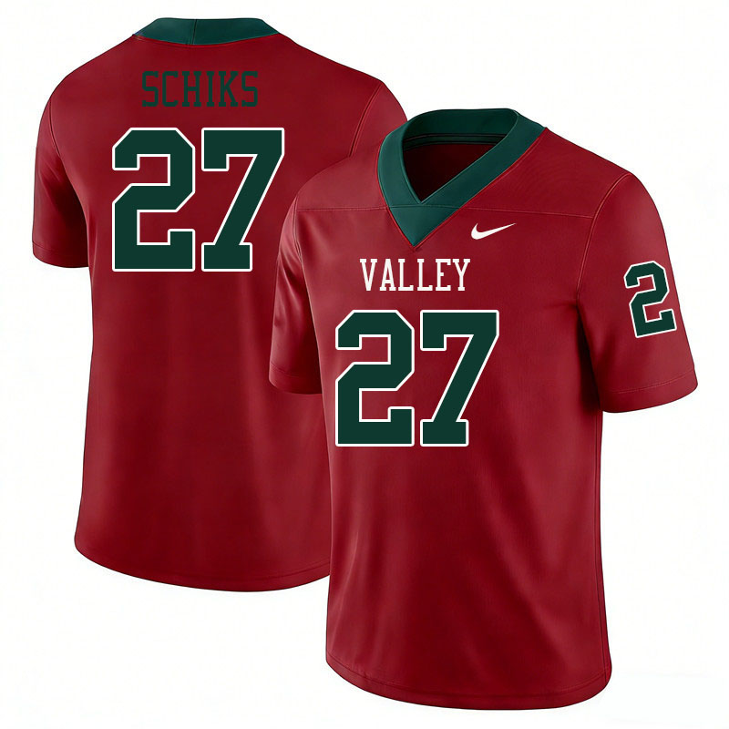 Mississippi Valley State Delta Devils #27 Nina Schiks College Football Jerseys,Uniforms Stitched-Red